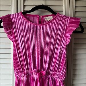 btween Fuchsia Pleated Kids Dress